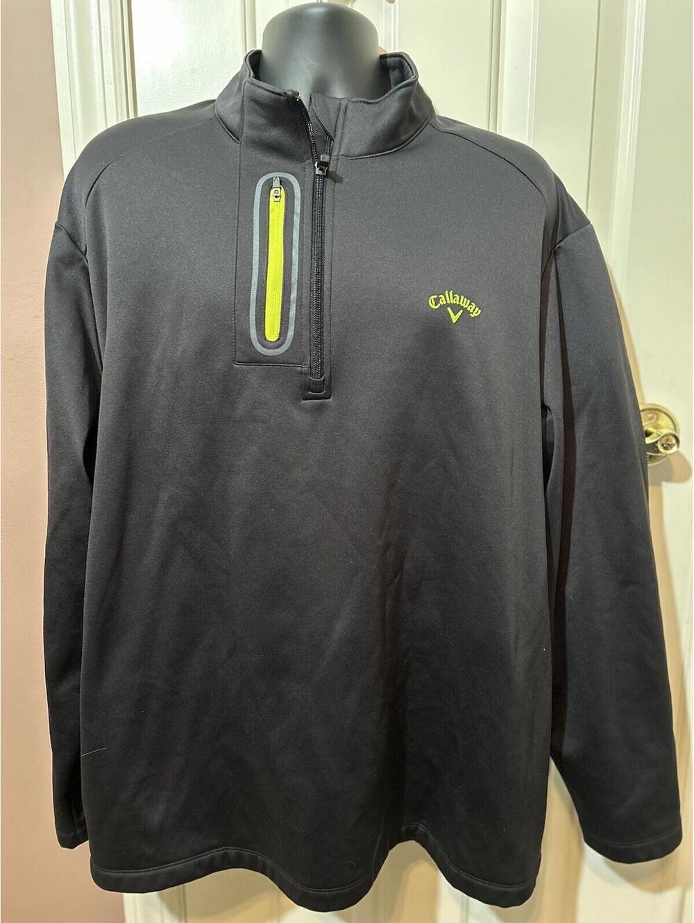Callaway 1/4 Zip Pullover Mens XXL Black Golf Zip Sweatshirt Casual Outdoors